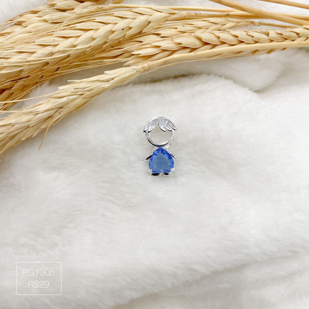 Pingente De Menino Azul Prateado